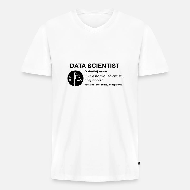Data scientist Informatik Geschenk - Männer Premium Bio T-Shirt mit V-Ausschnitt - Weiß