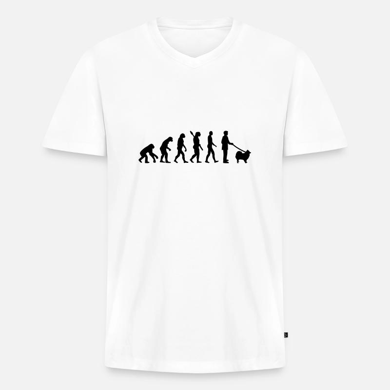 Spitz - Männer Premium Bio T-Shirt mit V-Ausschnitt - Weiß