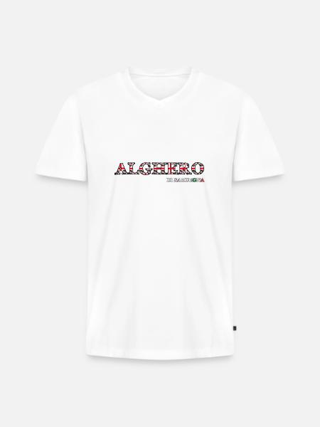Alghero di Sardegna - Men's Premium Organic T-shirt with V-neck - white