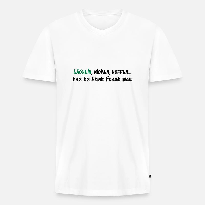 Lächeln Nicken Hoffen - Männer Premium Bio T-Shirt mit V-Ausschnitt - Weiß