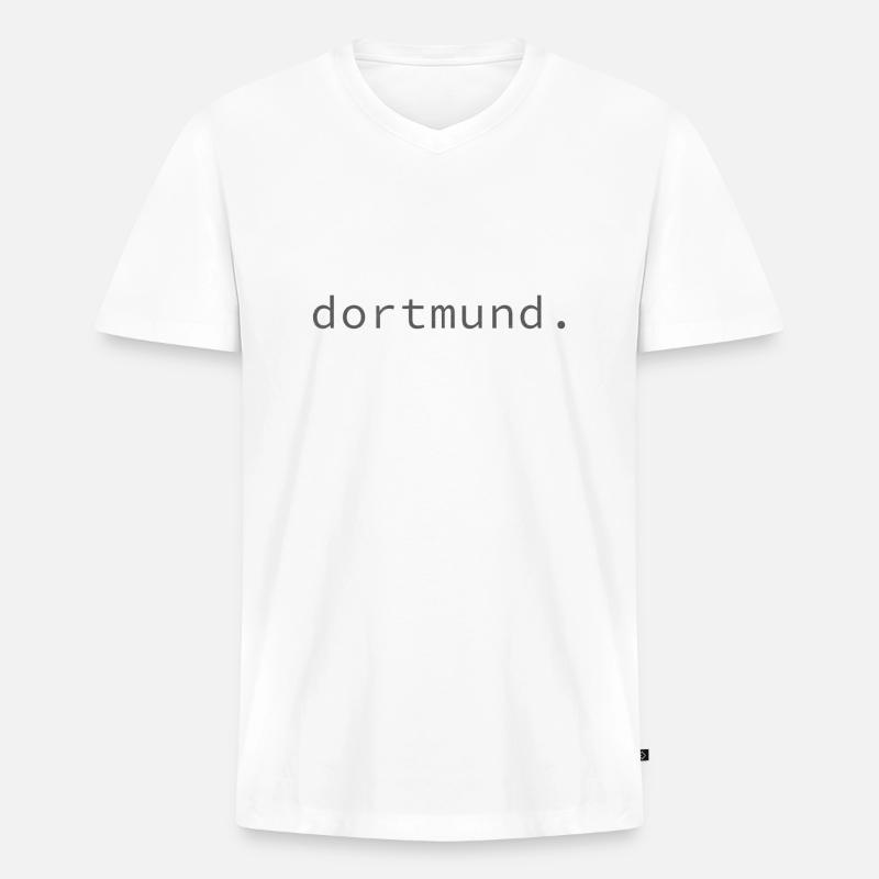 dortmund. - Männer Premium Bio T-Shirt mit V-Ausschnitt - Weiß