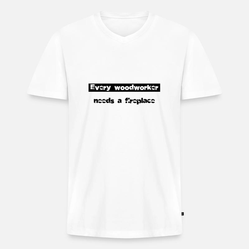 construction carpenter carpenter fun - Männer Premium Bio T-Shirt mit V-Ausschnitt - Weiß