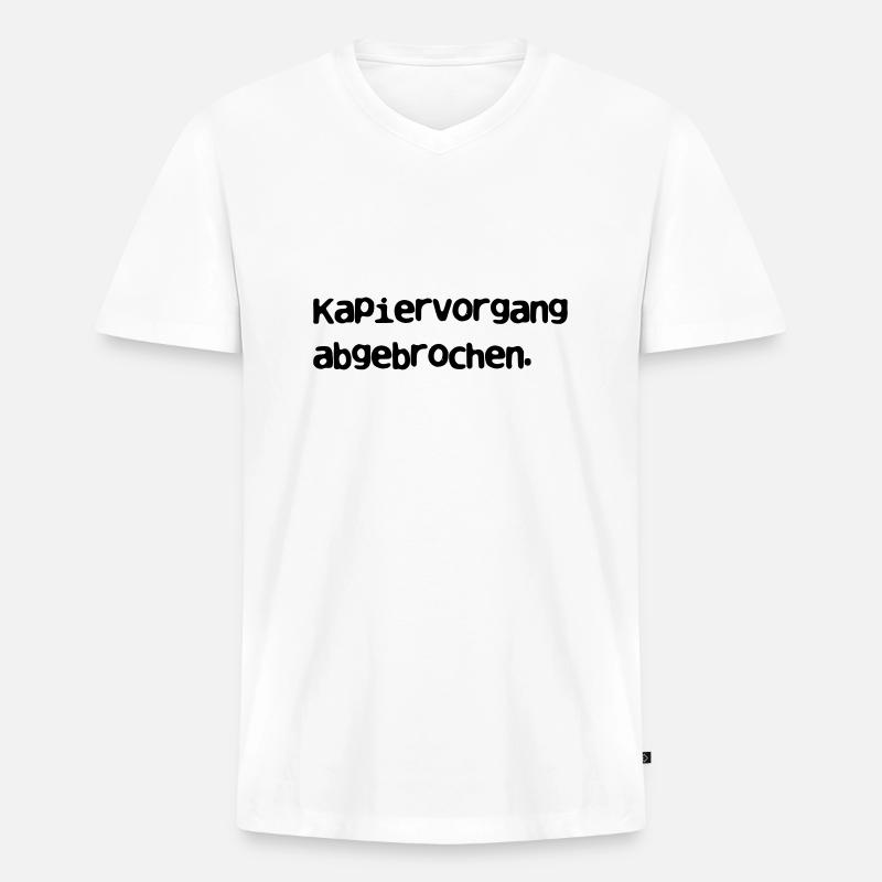 Kapiervorgang abgebrochen_v2 - Männer Premium Bio T-Shirt mit V-Ausschnitt - Weiß