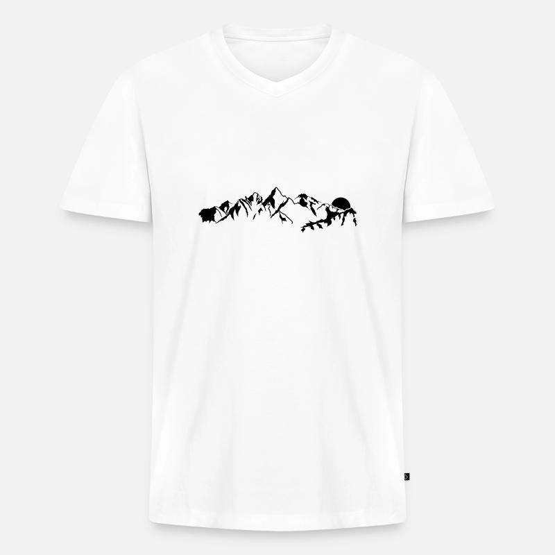 Mountain berge - Männer Premium Bio T-Shirt mit V-Ausschnitt - Weiß