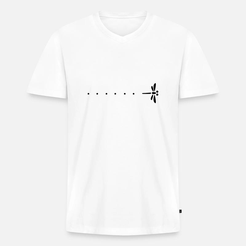 Passage libllule und Erstaunen - Männer Premium Bio T-Shirt mit V-Ausschnitt - Weiß