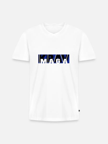 krav_maga_vec_2 en - Men's Premium Organic T-shirt with V-neck - white