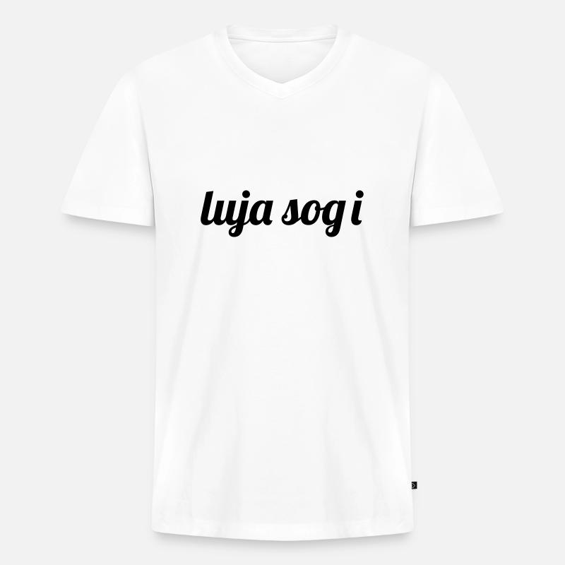 luja sog i - Männer Premium Bio T-Shirt mit V-Ausschnitt - Weiß
