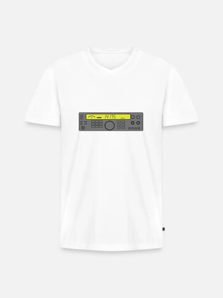 Funkgerät - Männer Premium Bio T-Shirt mit V-Ausschnitt - Weiß