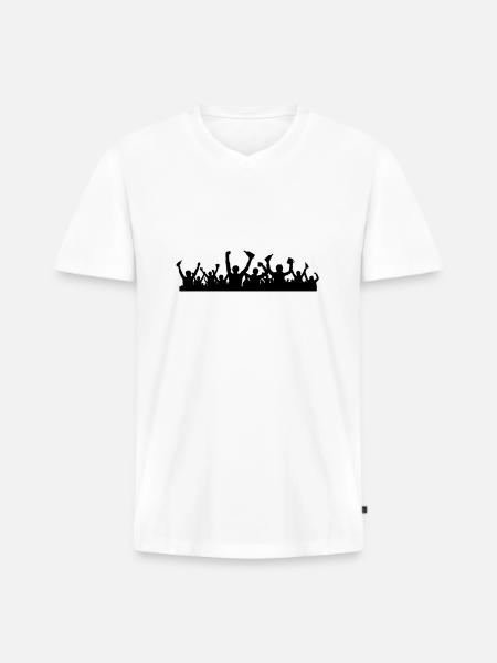 Menschen Jubel Bierflaschen - Männer Premium Bio T-Shirt mit V-Ausschnitt - Weiß