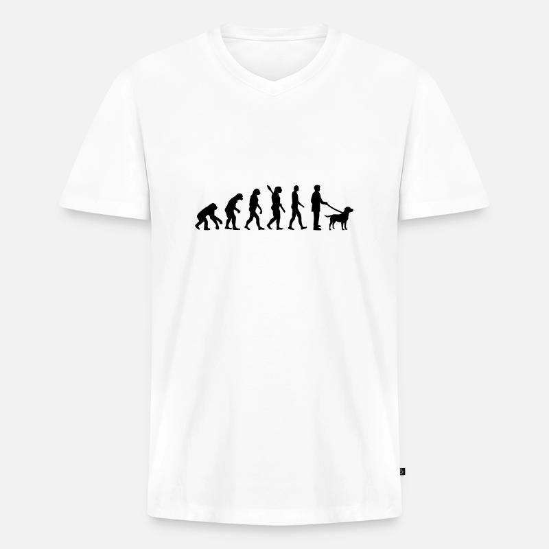 Labrador - Männer Premium Bio T-Shirt mit V-Ausschnitt - Weiß