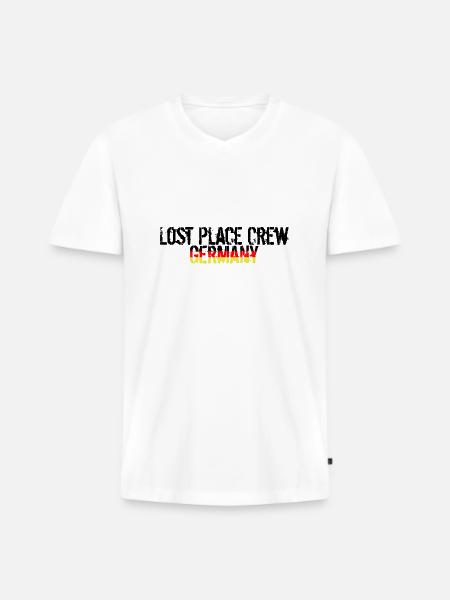 Lost Place Crew Germany - Men's Premium Organic T-shirt with V-neck - white