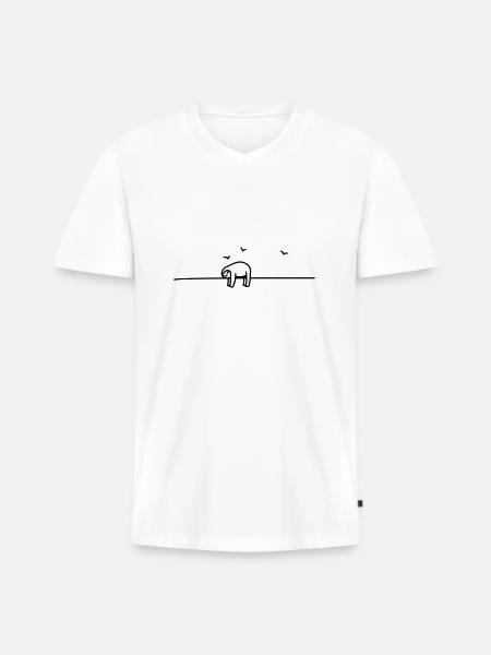 sleep - Men's Premium Organic T-shirt with V-neck - white