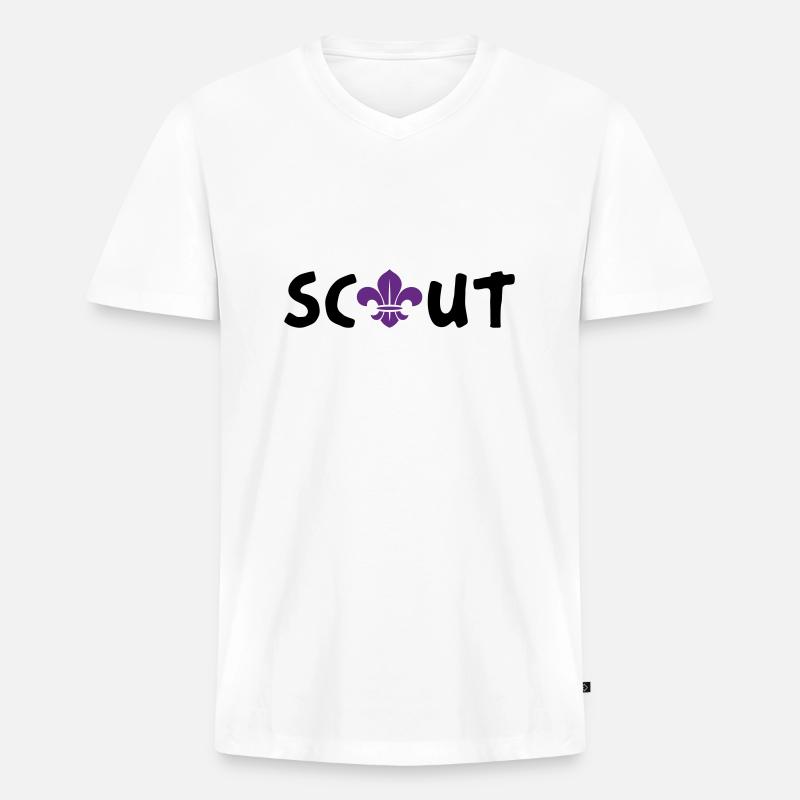 Pfadfinder / Pfadfinder - Männer Premium Bio T-Shirt mit V-Ausschnitt - Weiß