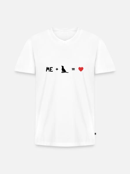 Moi Et Mon Chien - T-shirt encolure en V Premium bio Homme - blanc