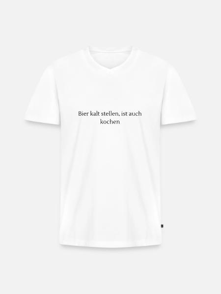 Bier - Männer Premium Bio T-Shirt mit V-Ausschnitt - Weiß
