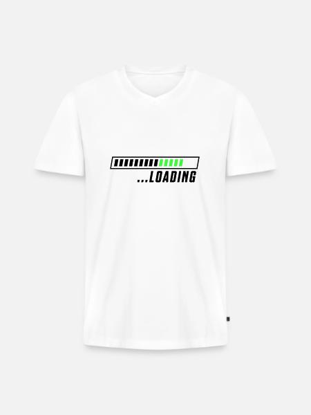 Loading loading bar - Men's Premium Organic T-shirt with V-neck - white