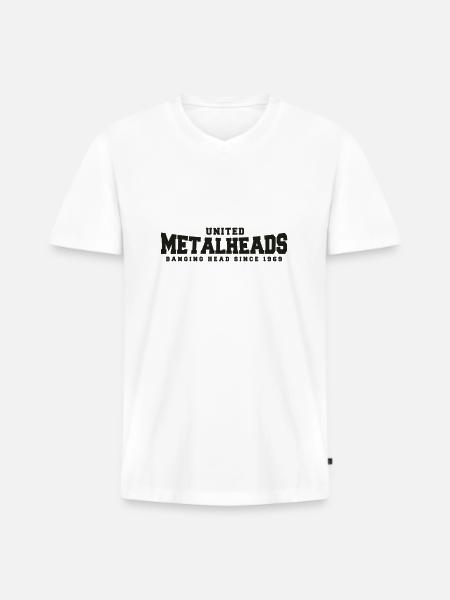 metalheads - Männer Premium Bio T-Shirt mit V-Ausschnitt - Weiß