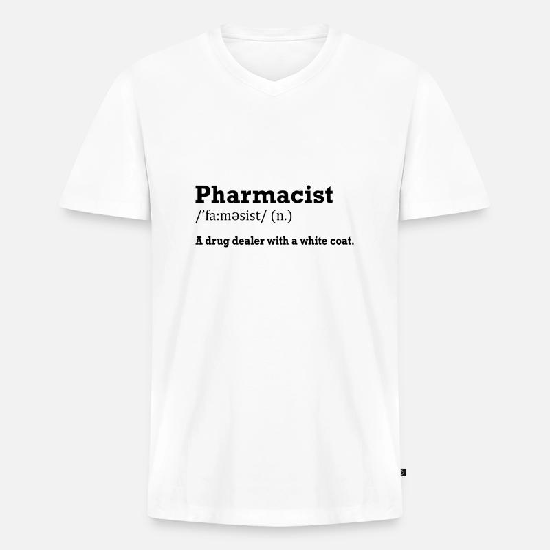 Pharmacist Geschenk Apotheke - Männer Premium Bio T-Shirt mit V-Ausschnitt - Weiß
