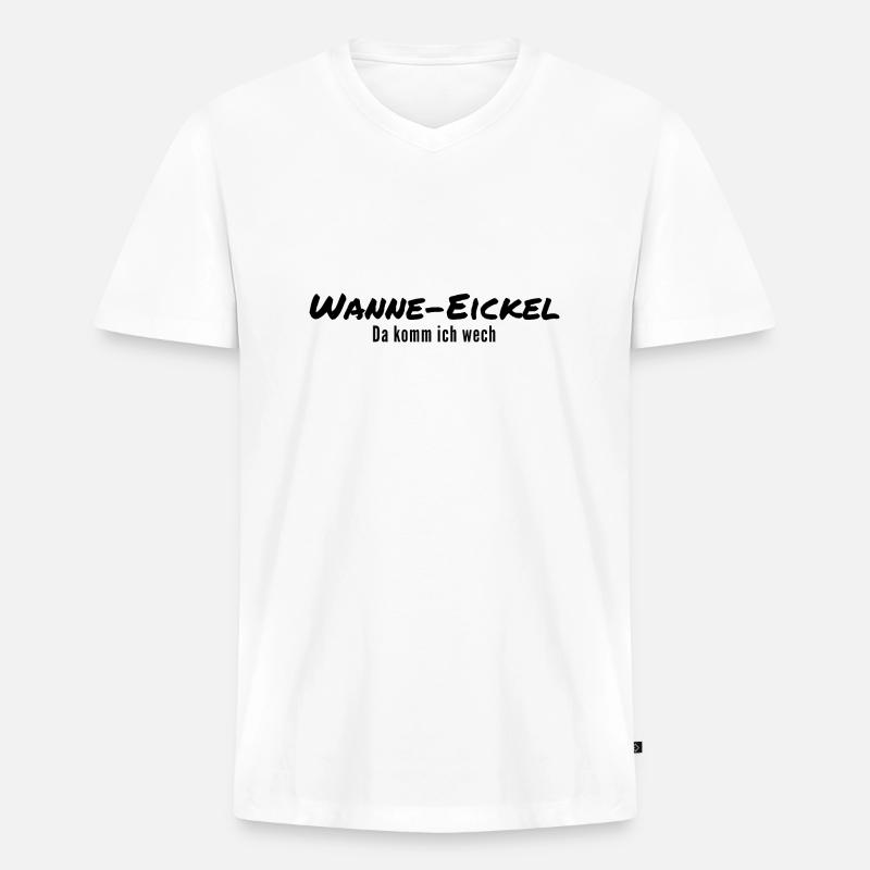 Wanne-Eickel - Männer Premium Bio T-Shirt mit V-Ausschnitt - Weiß