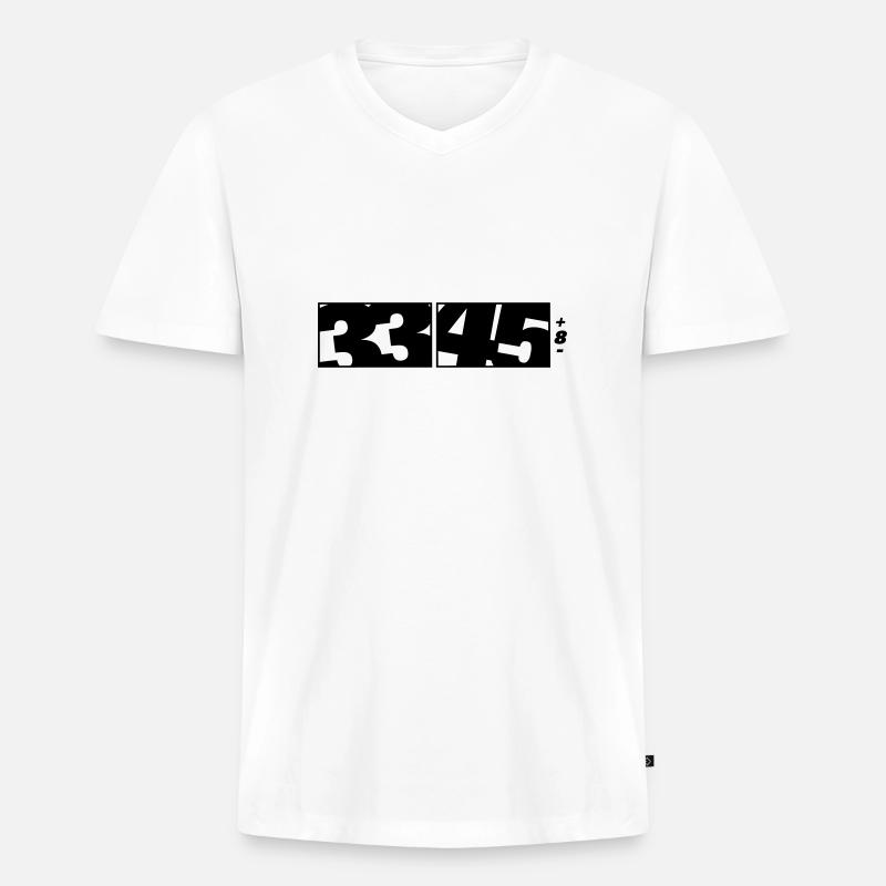 33/45 DJ Logo (1f) - Männer Premium Bio T-Shirt mit V-Ausschnitt - Weiß