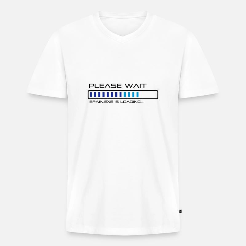 Please Wait - Brain.exe is loading. - Men's Premium Organic T-shirt with V-neck - white