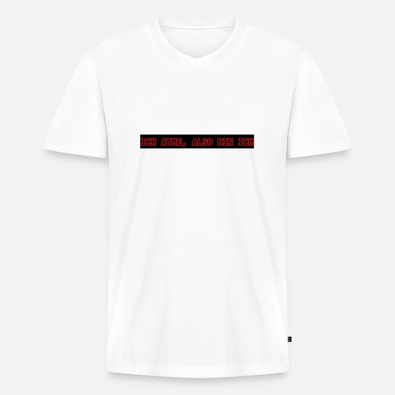 ich atme, also bin ich - Männer Premium Bio T-Shirt mit V-Ausschnitt - Weiß