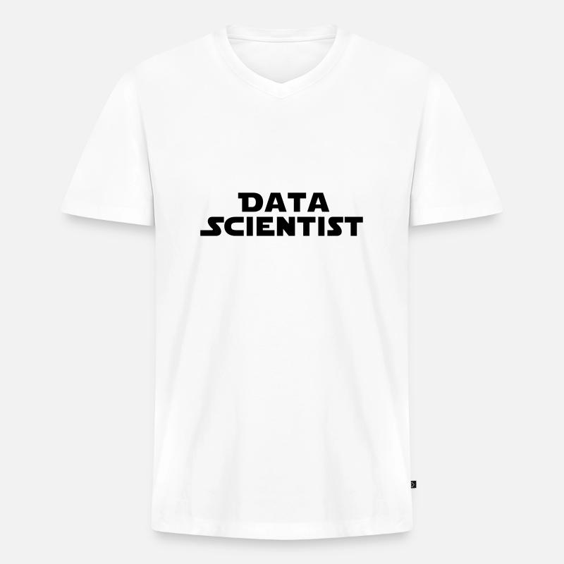 Data Scientist - Männer Premium Bio T-Shirt mit V-Ausschnitt - Weiß