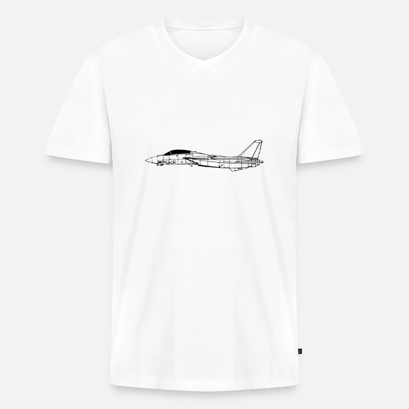 f14_vec_1 de - Männer Premium Bio T-Shirt mit V-Ausschnitt - Weiß