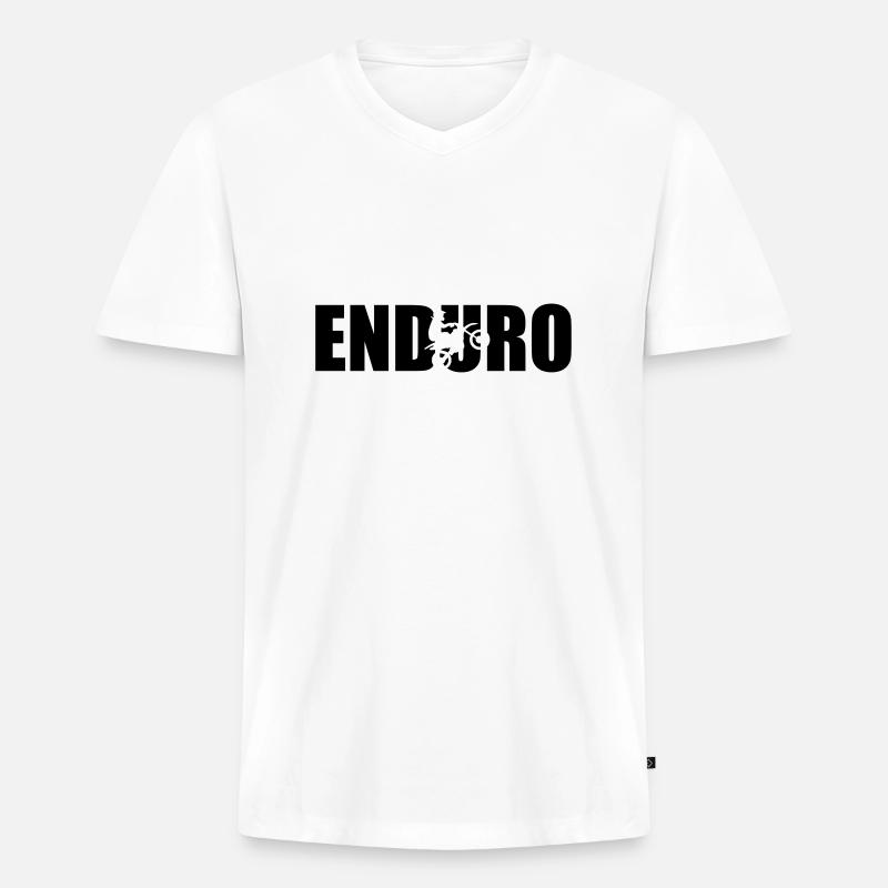 Enduro - Männer Premium Bio T-Shirt mit V-Ausschnitt - Weiß
