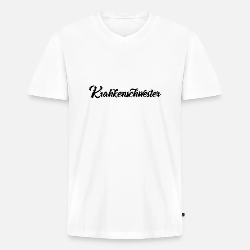 Krankenschwester - Männer Premium Bio T-Shirt mit V-Ausschnitt - Weiß