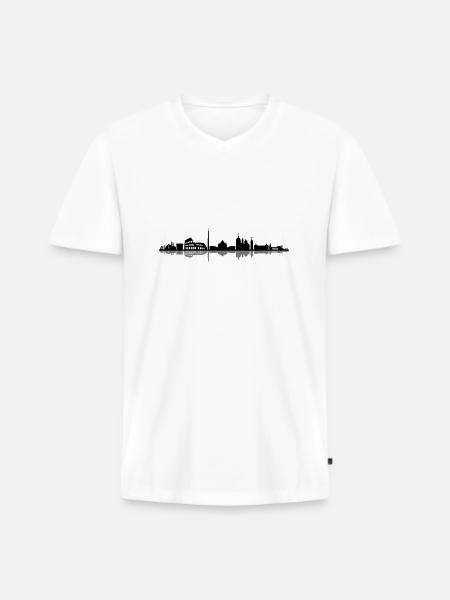 Skyline - Rom - Männer Premium Bio T-Shirt mit V-Ausschnitt - Weiß