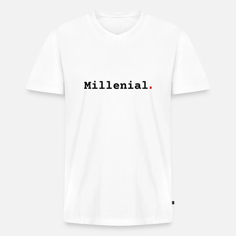 Tausendjährig - Männer Premium Bio T-Shirt mit V-Ausschnitt - Weiß