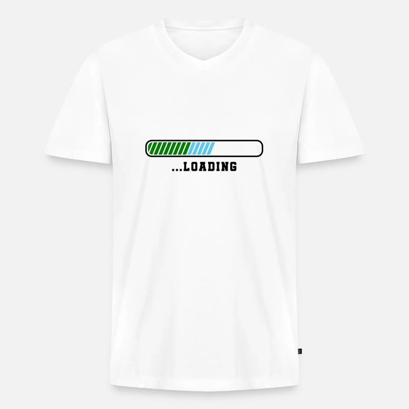 loading - Männer Premium Bio T-Shirt mit V-Ausschnitt - Weiß
