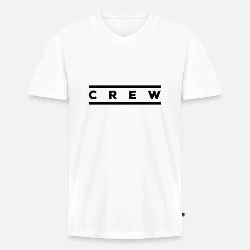 crew - Männer Premium Bio T-Shirt mit V-Ausschnitt - Weiß