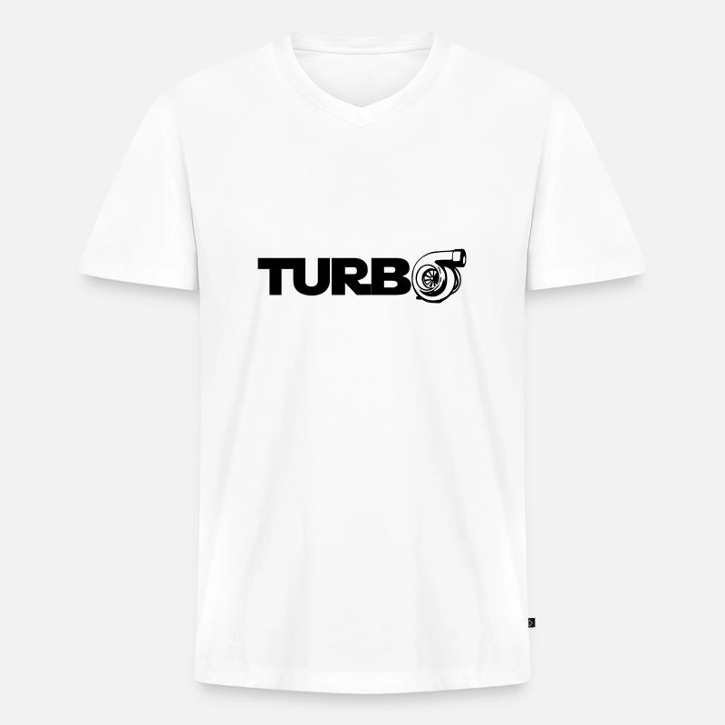 Turbolader - Tuning - Männer Premium Bio T-Shirt mit V-Ausschnitt - Weiß