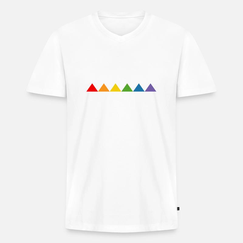 Rainbow triangle - Men's Premium Organic T-shirt with V-neck - white