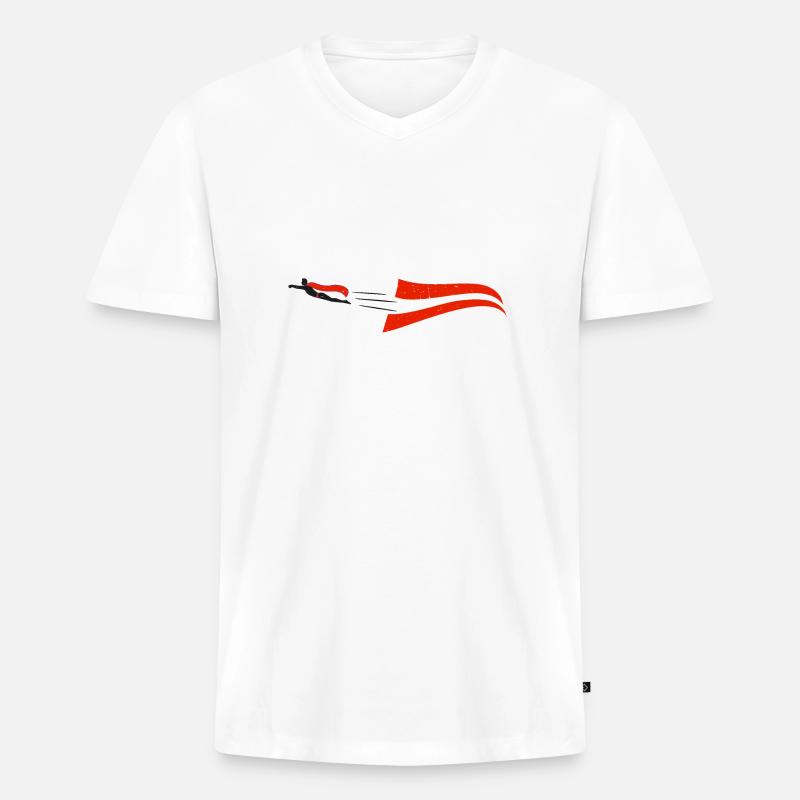 Austrian Supermen - Männer Premium Bio T-Shirt mit V-Ausschnitt - Weiß
