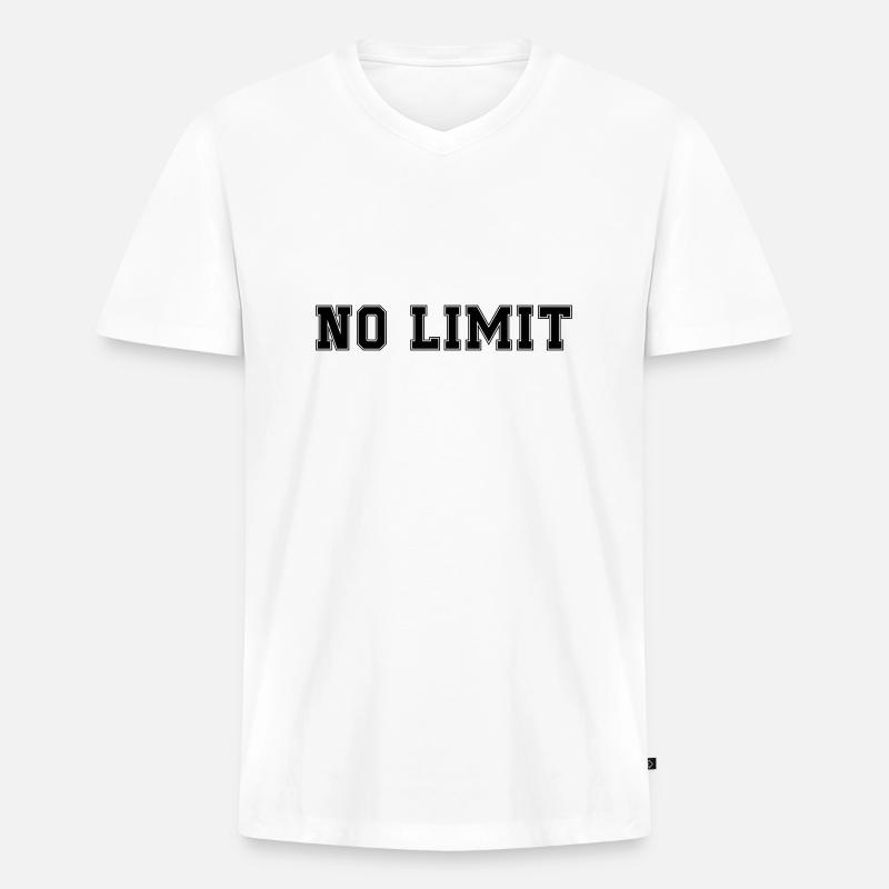no limit - Männer Premium Bio T-Shirt mit V-Ausschnitt - Weiß