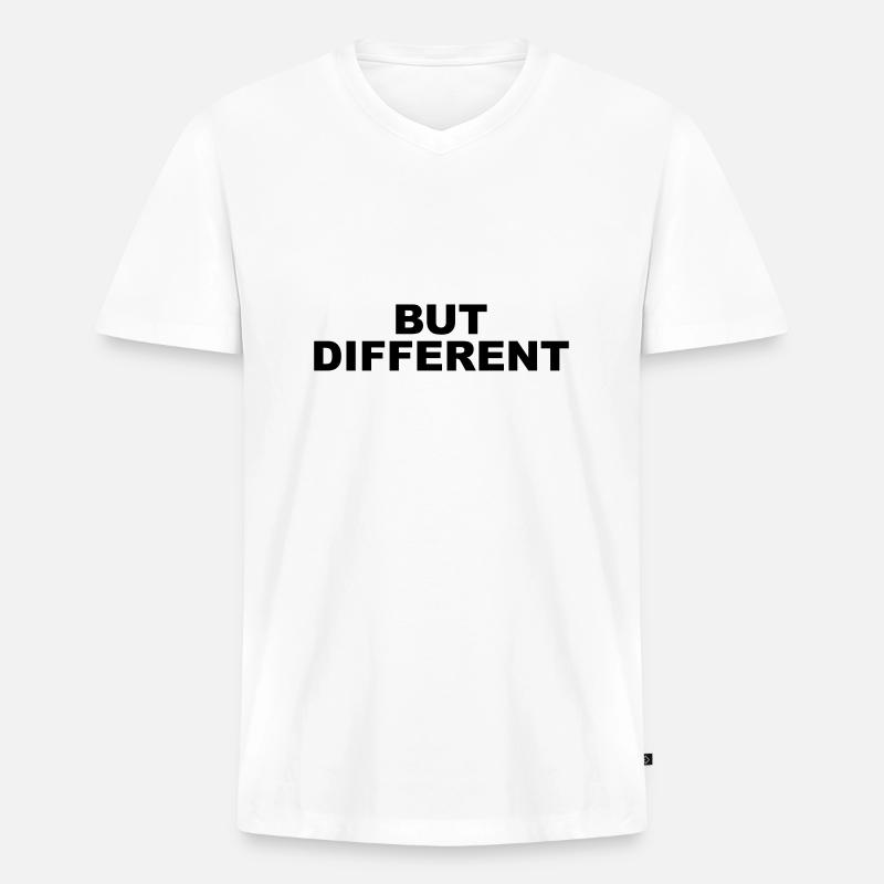 Same Same but different - Männer Premium Bio T-Shirt mit V-Ausschnitt - Weiß