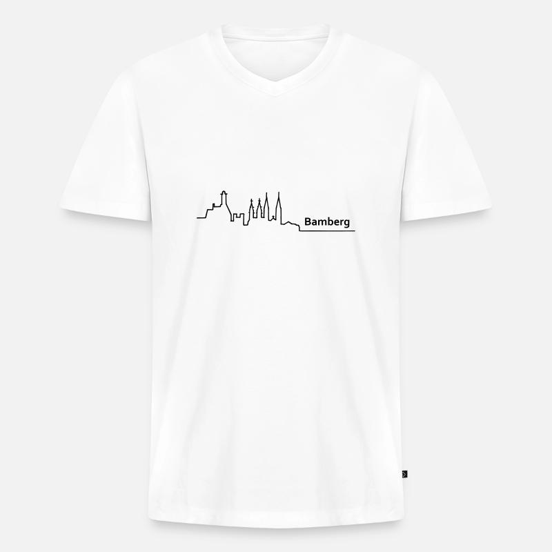 bamberg skyline - Männer Premium Bio T-Shirt mit V-Ausschnitt - Weiß