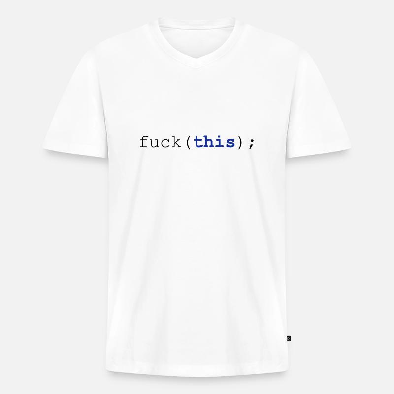 Javascript baise (ça); - T-shirt encolure en V Premium bio Homme - blanc