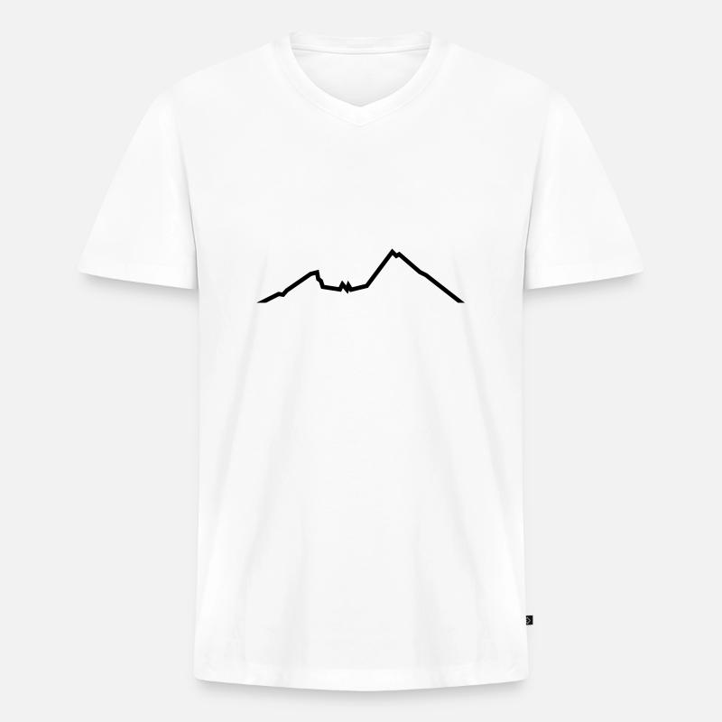 Watzmann - Männer Premium Bio T-Shirt mit V-Ausschnitt - Weiß