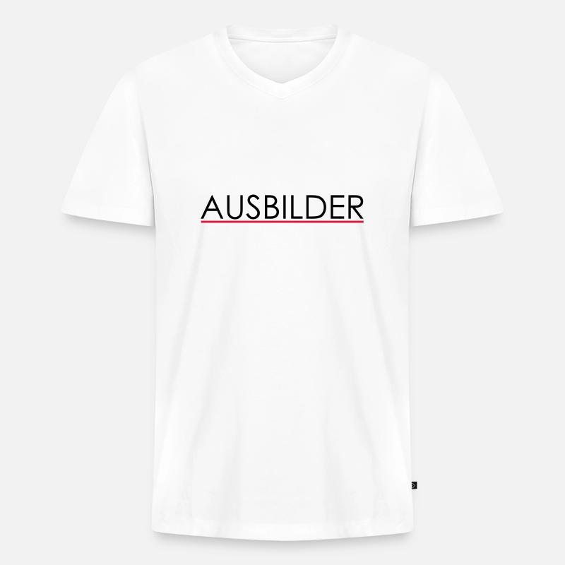 ausbilder - Männer Premium Bio T-Shirt mit V-Ausschnitt - Weiß