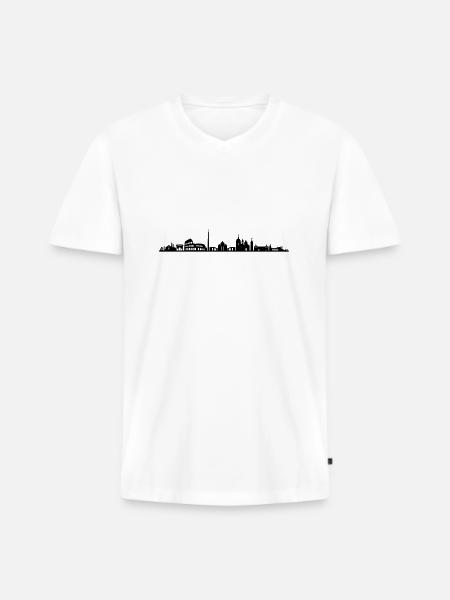 Skyline - Rom - Männer Premium Bio T-Shirt mit V-Ausschnitt - Weiß