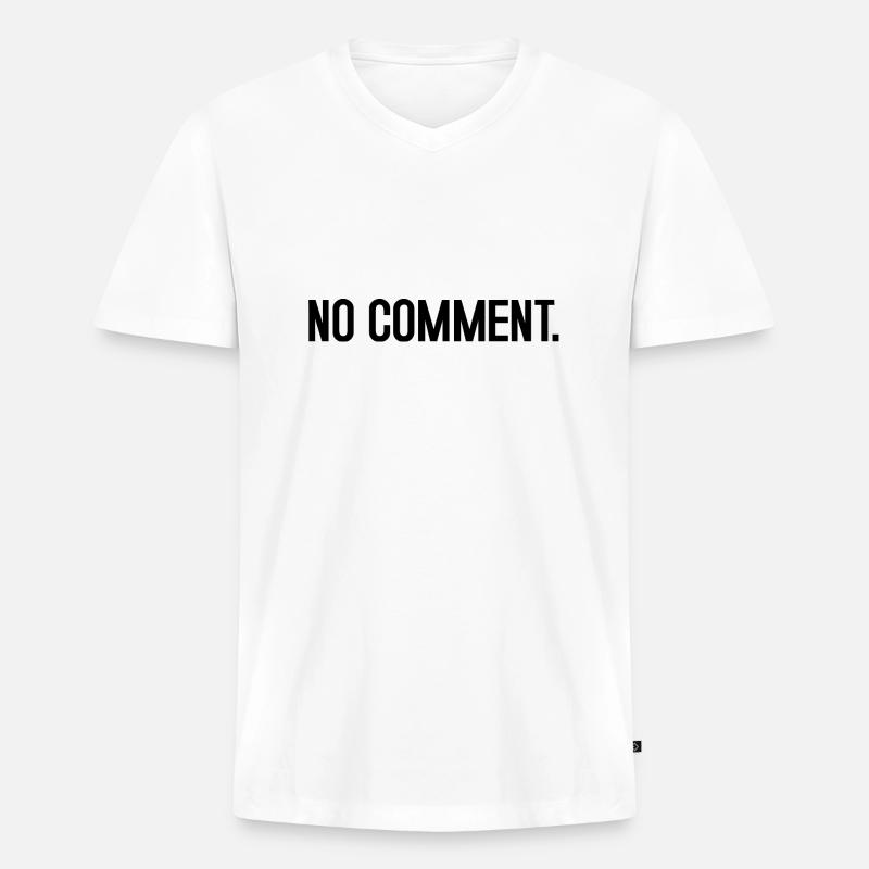No comment - Männer Premium Bio T-Shirt mit V-Ausschnitt - Weiß