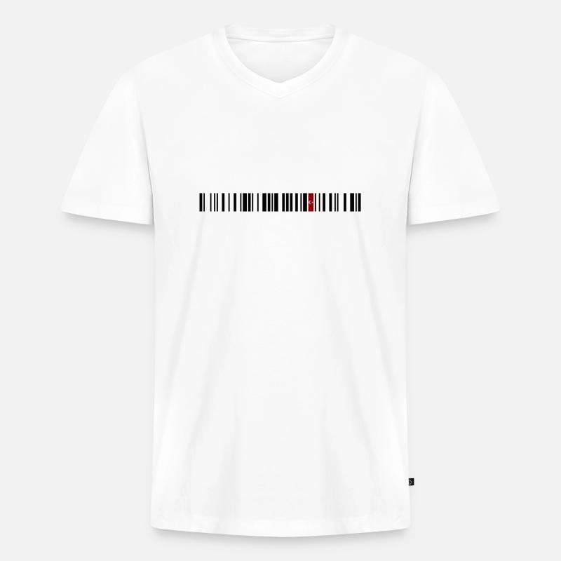 Afyon - Männer Premium Bio T-Shirt mit V-Ausschnitt - Weiß