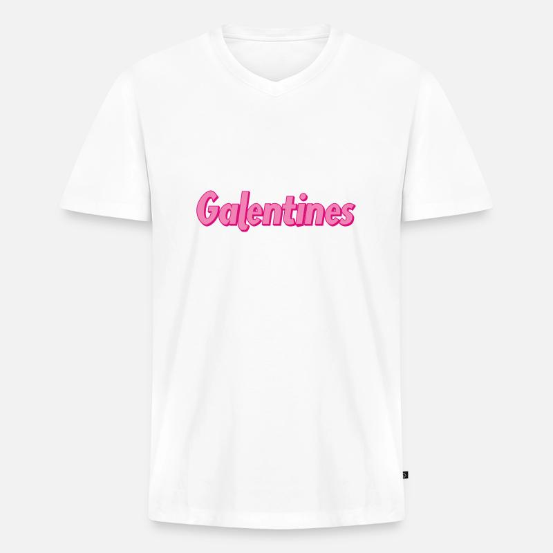 Galentine - Männer Premium Bio T-Shirt mit V-Ausschnitt - Weiß