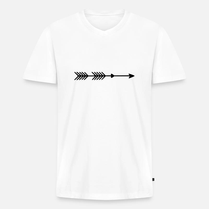 Pfeil rechts - Männer Premium Bio T-Shirt mit V-Ausschnitt - Weiß