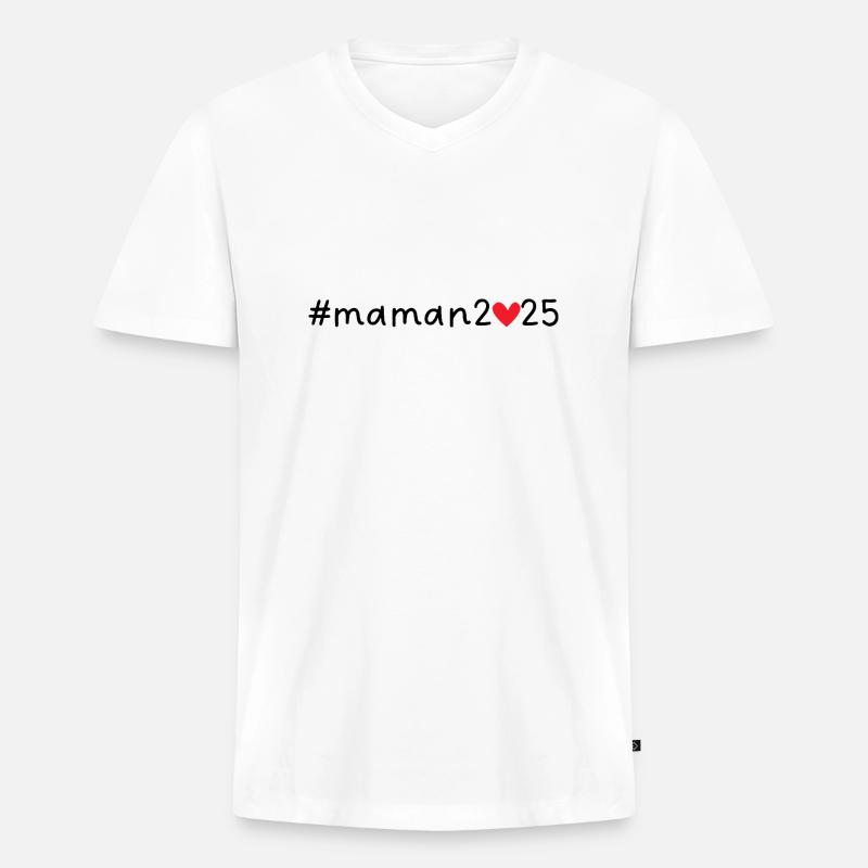 Mama 2025 - Männer Premium Bio T-Shirt mit V-Ausschnitt - Weiß