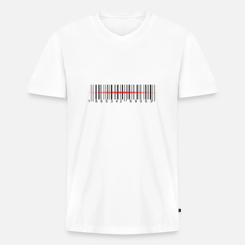 Barcode Scanner - Männer Premium Bio T-Shirt mit V-Ausschnitt - Weiß
